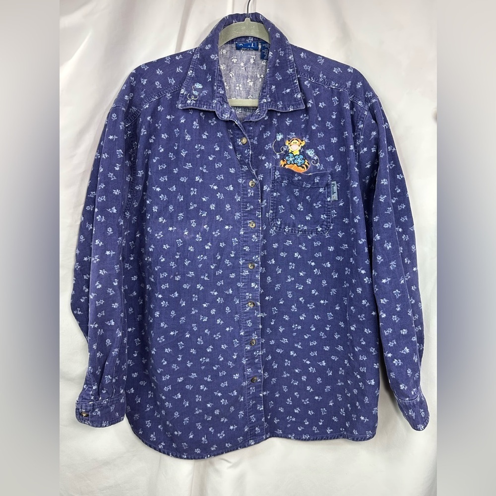 Vintage Disney Tigger blue corduroy button down size XL